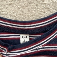 GU クロップド丈　ボーダーTシャツの画像