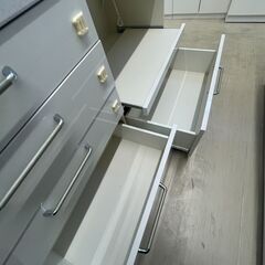 【ジャングルジャングル滋賀草津店】ジモティ来店特価‼ 食器棚 パモウナ ホワイト J-251186の画像