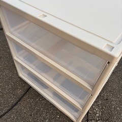 美品 COSPA コスパ クローゼット ワイド 3段 幅63㎝ 衣装ケース プラケースの画像