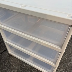 美品 COSPA コスパ クローゼット ワイド 3段 幅63㎝ 衣装ケース プラケース ②の画像