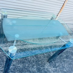 ガラス ダイニングテーブル 食卓 円卓  テーブル 天板 角形座卓 調節可能テーブルの画像