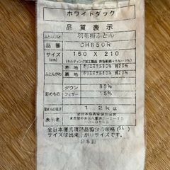 （交渉中
）羽毛布団　シングルの画像