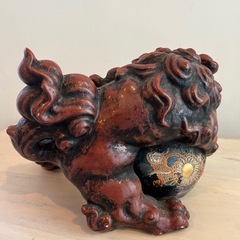 九谷焼　狛犬　骨董の画像