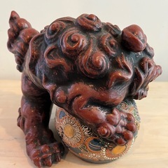 九谷焼　狛犬　骨董の画像