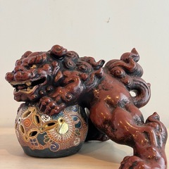 九谷焼　狛犬　骨董の画像