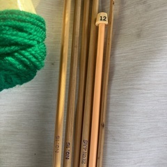 毛糸、編み針の画像