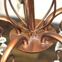 ≪ZS725ジ≫ 5灯シャンデリア アイアン 天井照明/天吊り照明 アンティーク調/英国調 動作未確認/飾り欠品/現状品の画像