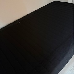 セミダブルベッドフレーム、マットレスセット　ブラック　ベッドフレームセット　幅115の画像