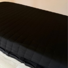 セミダブルベッドフレーム、マットレスセット　ブラック　ベッドフレームセット　幅115の画像