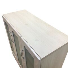 食器棚 収納棚 キャビネット ホワイト系 4段 収納家具 キッチン 札幌 東区の画像