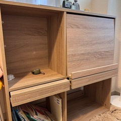 フラップチェスト 背面収納 間仕切り 大容量 扉付き フラップ扉 本棚 ディスプレイラック マガジンラック リビング収納 の画像