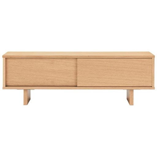 美品MUJI 無印良品 オーク材AVラック・薄型（引戸）幅110cm (ymym