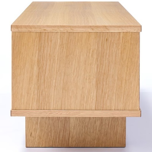 美品MUJI 無印良品 オーク材AVラック・薄型（引戸）幅110cm (ymym