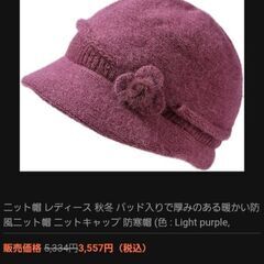 新品■レトロ風　上品ニット帽子の画像