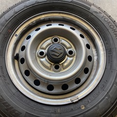 スズキ キャリー純正スチールホイール夏タイヤセット 12インチ YOKOHAMA 145/80R12  80/78N 4本 2023年製 9分山の画像