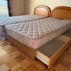 フランスベッドマットレス+収納付ベッドフレームの画像