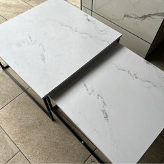 LOWYA ネストテーブル スネフティー　60 セット　大理石風デザインの画像