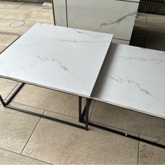 LOWYA ネストテーブル スネフティー　60 セット　大理石風デザインの画像