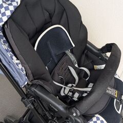 COMBI スゴカルα 4キャス compact エッグショック HS チェッカードネイビーの画像