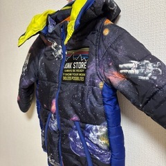 90cm JUNK STORE 宇宙柄アウター ダウンコートの画像
