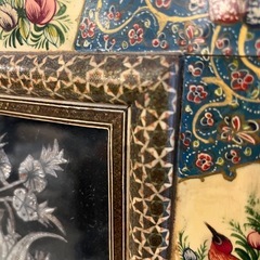 銀象嵌　ペルシャ細密画　ハータムカーリー　絵画の画像