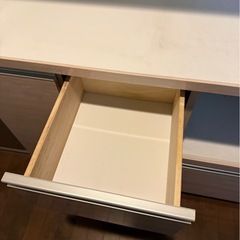 幅104 木製キッチンボード　ナチュラルウッド×ホワイト×ブラック　食器棚　レンジボードの画像