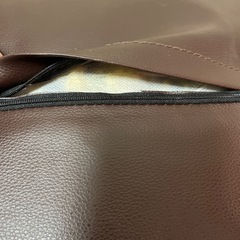 お問い合わせ中 ミニクッション 合皮 ブラウン色の画像