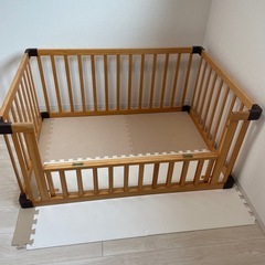 ベビーサークル　木製　中古品の画像
