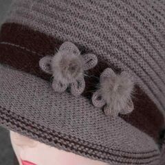 新品■レトロ風　上品ニット帽子の画像