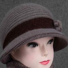 新品■レトロ風　上品ニット帽子の画像