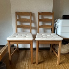 IKEA ダイニングチェア2脚 オーク材　　の画像