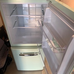 エディオン 冷蔵庫 149L レトロ調 ANG-RE151-A1 2018年製の画像