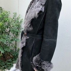 0円本物毛皮ファー付き革のコート早い者勝ちの画像