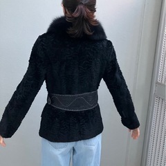 0円本物毛皮ファー付き革のコート早い者勝ちの画像
