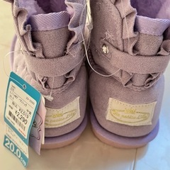 新品 ムートンブーツ 紫 子供靴ブーツ 20cm 女の子 20の画像