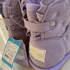 新品 ムートンブーツ 紫 子供靴ブーツ 20cm 女の子 20の画像