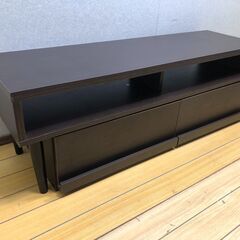 テレビボード ローボード 伸縮式 ダークブラウン AVボード 収納 引き出し付き 木目 TV台 シンプル モダン 251124-6の画像