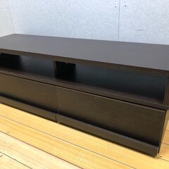 テレビボード ローボード 伸縮式 ダークブラウン AVボード 収納 引き出し付き 木目 TV台 シンプル モダン 251124-6の画像