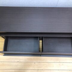 テレビボード ローボード 伸縮式 ダークブラウン AVボード 収納 引き出し付き 木目 TV台 シンプル モダン 251124-6の画像