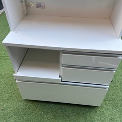 ニトリ レンジボード 幅89×奥行50.5×高さ200cm FLUTE-90KB  キッチンボード 食器棚 キッチン収納 NITORIの画像