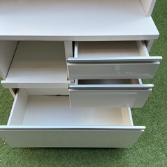 ニトリ レンジボード 幅89×奥行50.5×高さ200cm FLUTE-90KB  キッチンボード 食器棚 キッチン収納 NITORIの画像