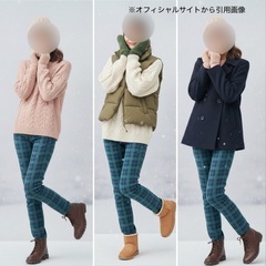 【美品】 チェック柄パンツ ストーレートスリムシルエットの画像