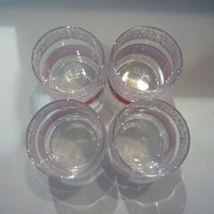 昭和レトロ Coca-Cola ティファニー模様 オールドファッションドグラス×4個セット 高さ8cm コカ・コーラ ロックグラス 新道東店の画像