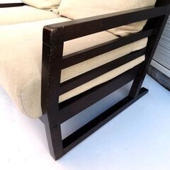  2人掛けソファ 布製/ファブリック+木製フレーム２P・コンパクト幅120ｃｍ ☆店頭引取りOK☆札幌市白石区/札幌及び近郊限定自社配送の画像