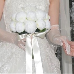 ウェディングブーケ　ピオニーラウンドブーケ　芍薬　ピオニー　ブートニアセットの画像