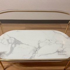 【定価25,800円】Francfranc レガート コーヒーテーブル S（ゴールド×マーブル） の画像