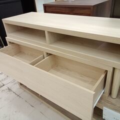 リユースのサカイ栃木店★ジモティ割あり★  TV台 ベージュ W105×D41×H35 クリーニング済み TC11698の画像