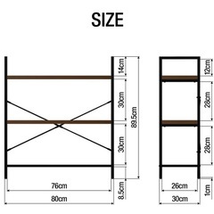 【楽天1位】 ラック 棚 木製 3段 スリム 薄型 幅80cm 奥行30cm シェルフ オープンラック 収納棚 アイアンシェルフ 三段 フリーラック ディスプレイラック 収納 木目 間仕切り キッチン リビング収納 オープンシェルフ スチールラックの画像