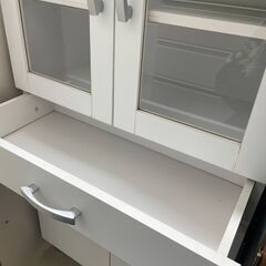 【ジャングルジャングル滋賀草津店】ジモティ来店特価‼ 食器棚 ホワイト J-251188の画像
