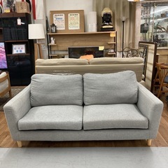 S762 ⭐ ファブリック2Pソファ 布製 グレー 幅168cm USEDの画像